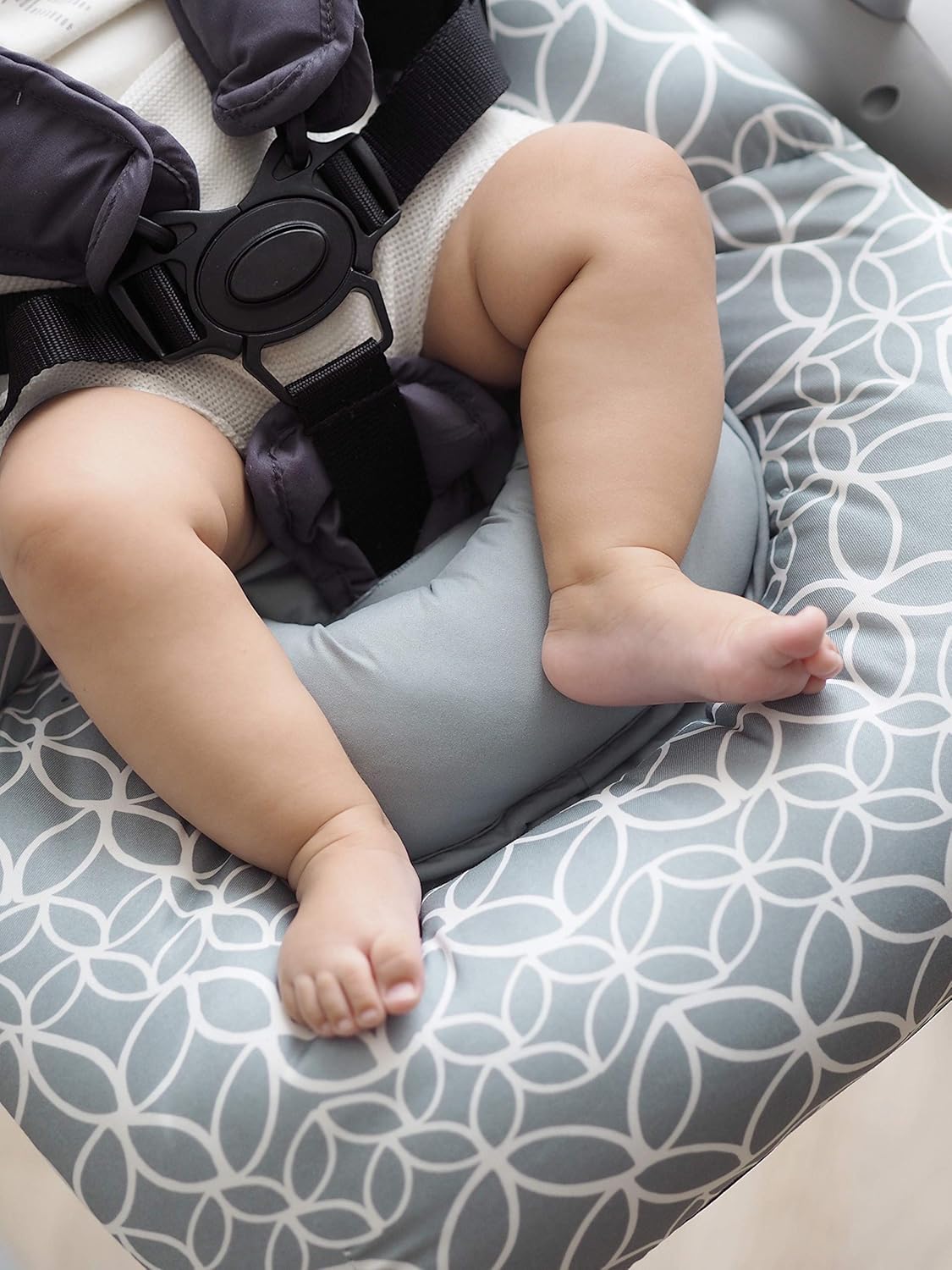 Béaba, Transat Up & Down IV, Transat Réglable en Hauteur, Unisexe pour Bébé et Enfants, 3 Positions d'Inclinaison, Harnais Sécurité 5 Points, Réducteur de Naissance, Gris minéral et miel