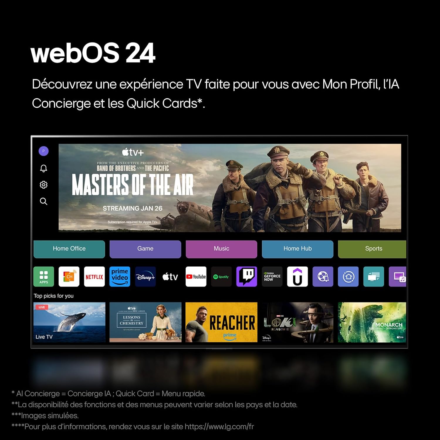 LG TV LED 2024 | 50UT73 | 50 Pouces | UHD | Processeur α5 gen 7 AI 4K, Noir