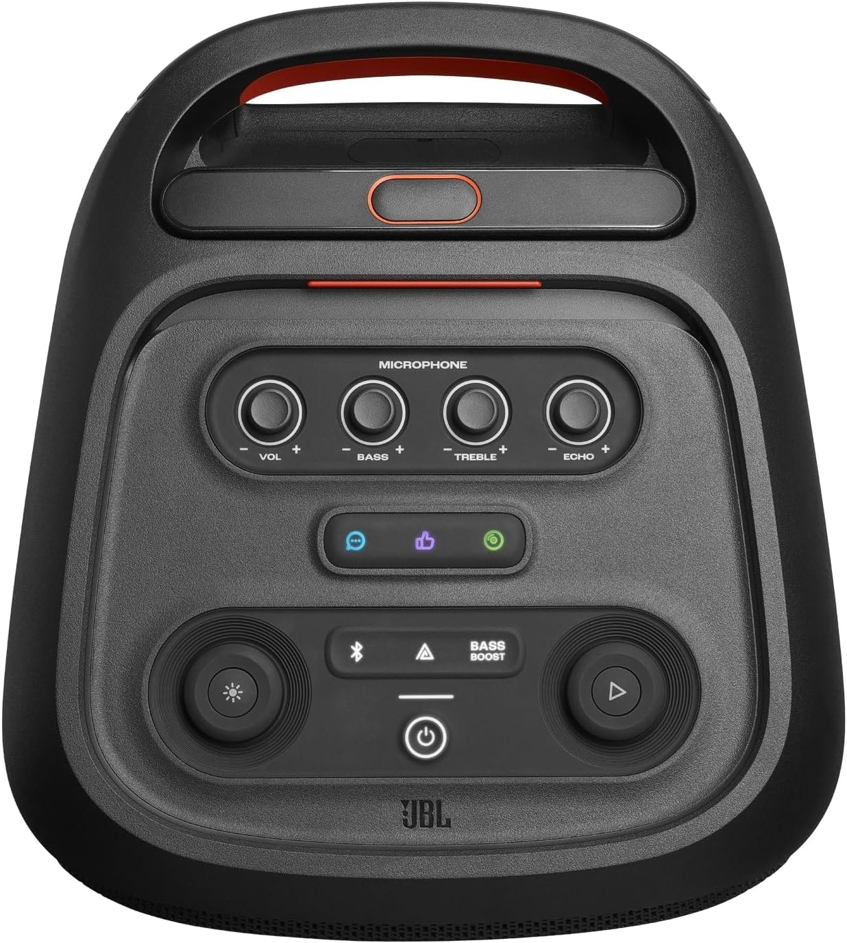 JBL PartyBox Club 120, Enceinte portable de soirée, poignée pliable ergonomique, jeu de lumières, 12 heures d'autonomie, résistante aux éclaboussures IPX4, noir, Prise européenne (Type C)
