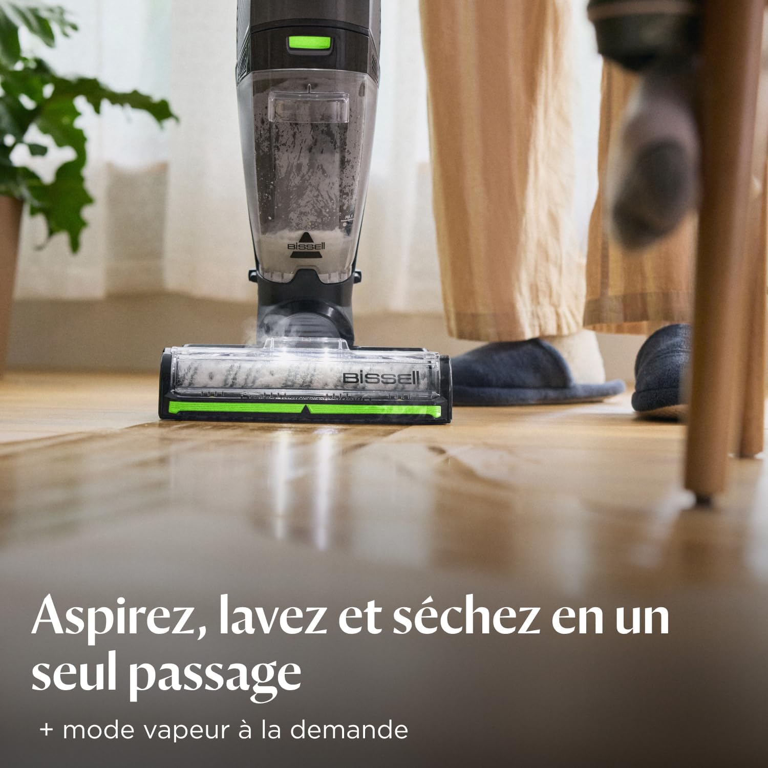 BISSELL CrossWave HydroSteam PET, Aspirateur Balai Laveur à Câble, Aspire, Lave & Sèche, Nettoyeur Vapeur Puissant, Idéal pour Ménages avec Animaux Domestiques, Nettoyeur a Eau Multi-surfaces, 3517N