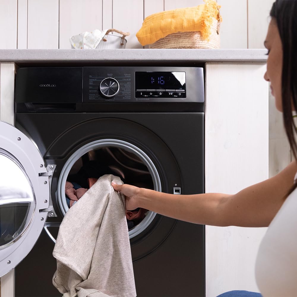 Cecotec Lavadora 8 Kg Carga Frontal Bolero Dresscode 8500 Inverter A. 1900 W, 1400 rpm, Motor Inverter Plus, Bajo Consumo, 16 Programas, SteamMax, Delay Start, Blanco