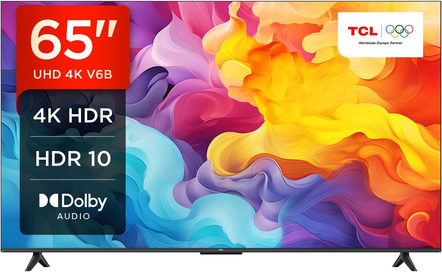 TCL 55V6B 55 Pouces 4K Ultra HD, HDR TV, Smart TV Powered by Google TV (Dolby Audio, Motion Clarity, Voice Control, Compatible avec Google Assistant, Chromecast intégré)
