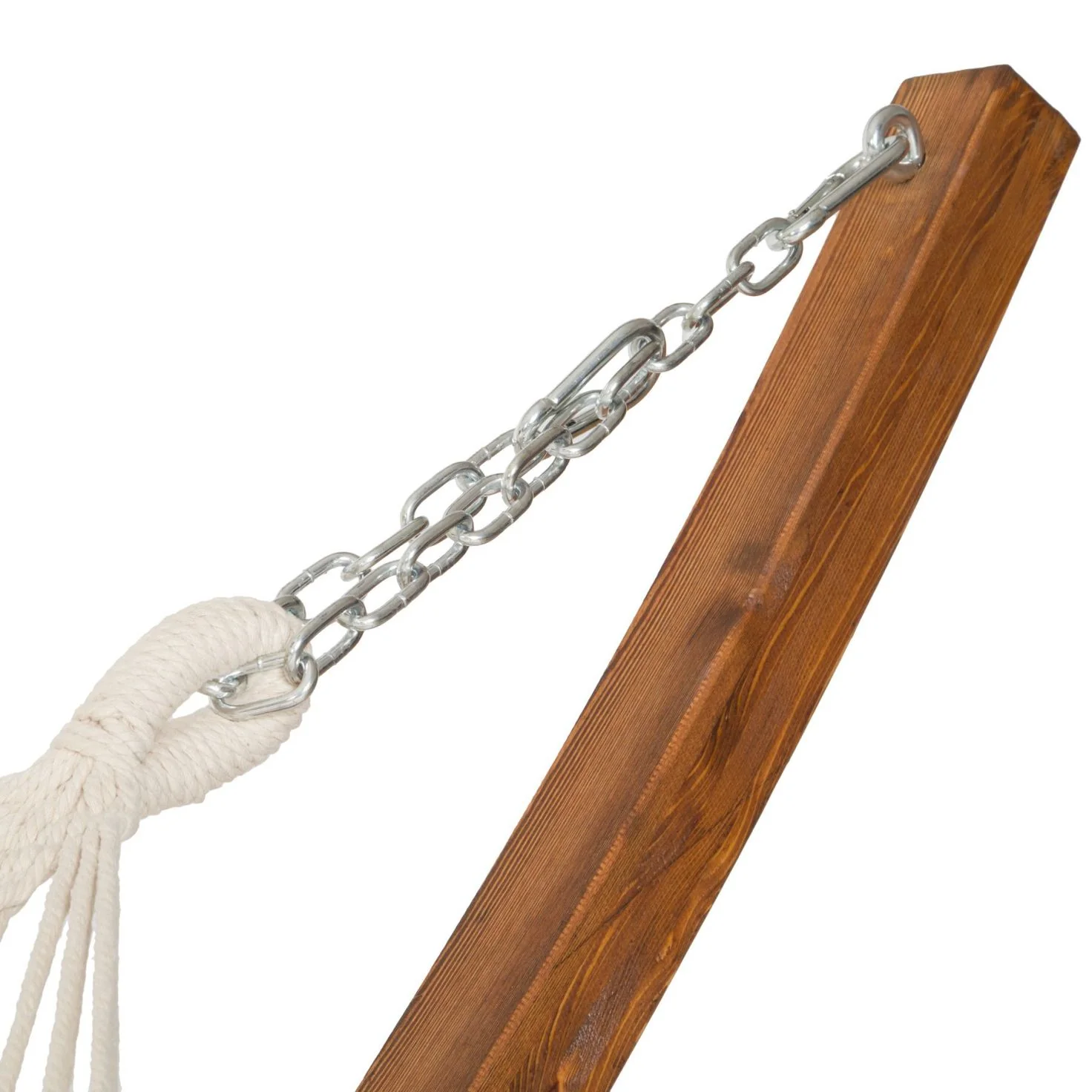 Hamac avec support 2 places double XXL support bois 4,15 mètres chaise longue blanc marron 08_0000198