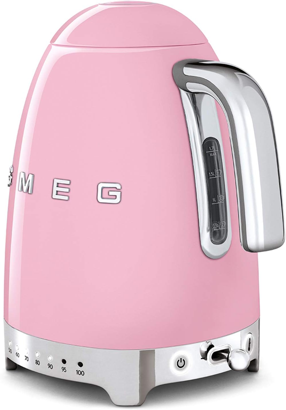 Smeg, Bouilloire à Température Variable KLF04BLEU 1,7 L, Plusieurs Température, Filtre Anticalcaire Lavable, Arrêt Automatique de Sécurité, Indicateur de Niveau d'Eau, Range Câble, 2400W, Noir