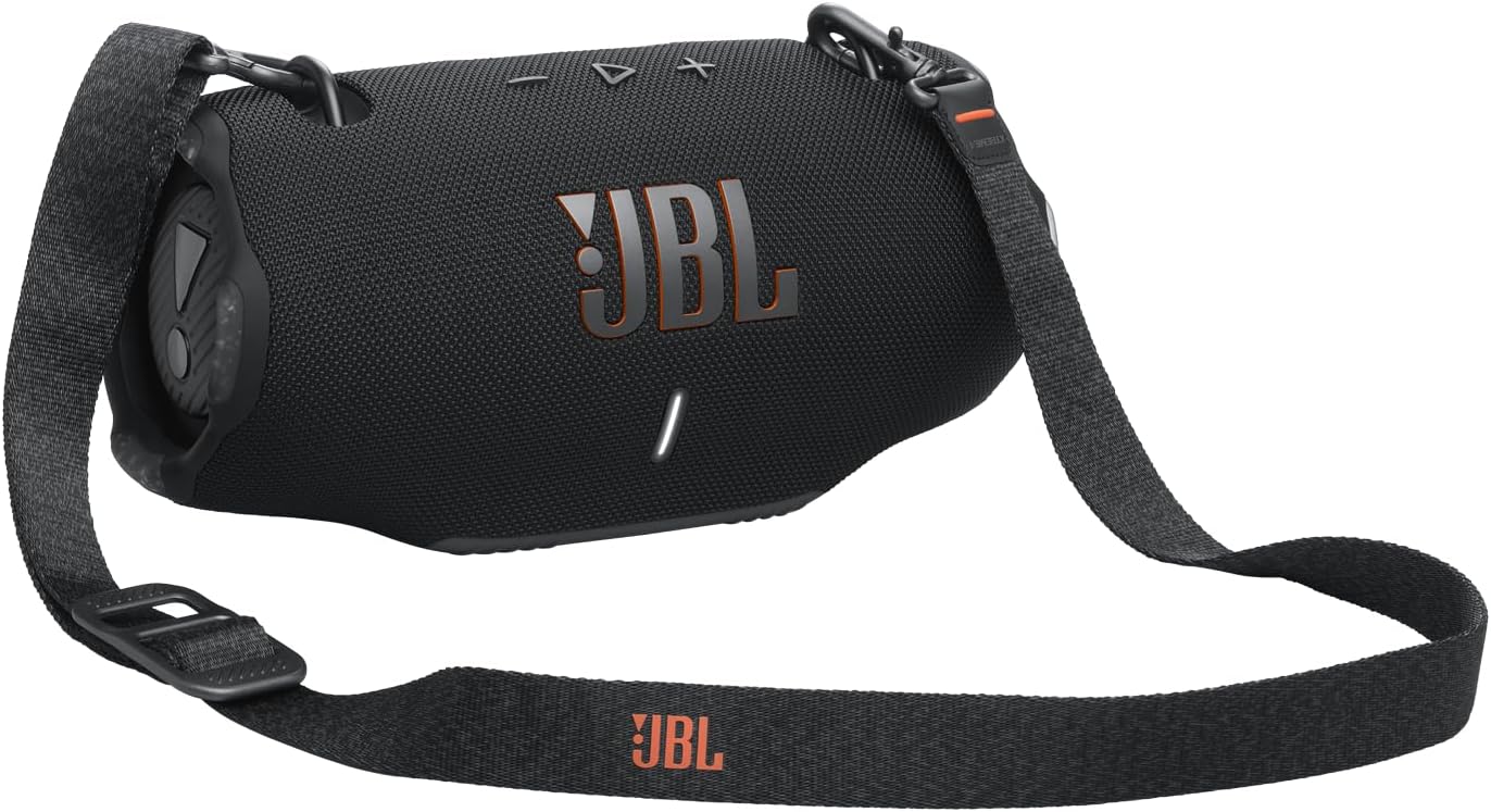 JBL Xtreme 4, Enceinte portable Bluetooth avec son JBL Pro, jusqu'à 24h d'autonomie, Recharge rapide, Étanche indice IP67, bandoulière incluse, bleu, Prise européenne (Type C)