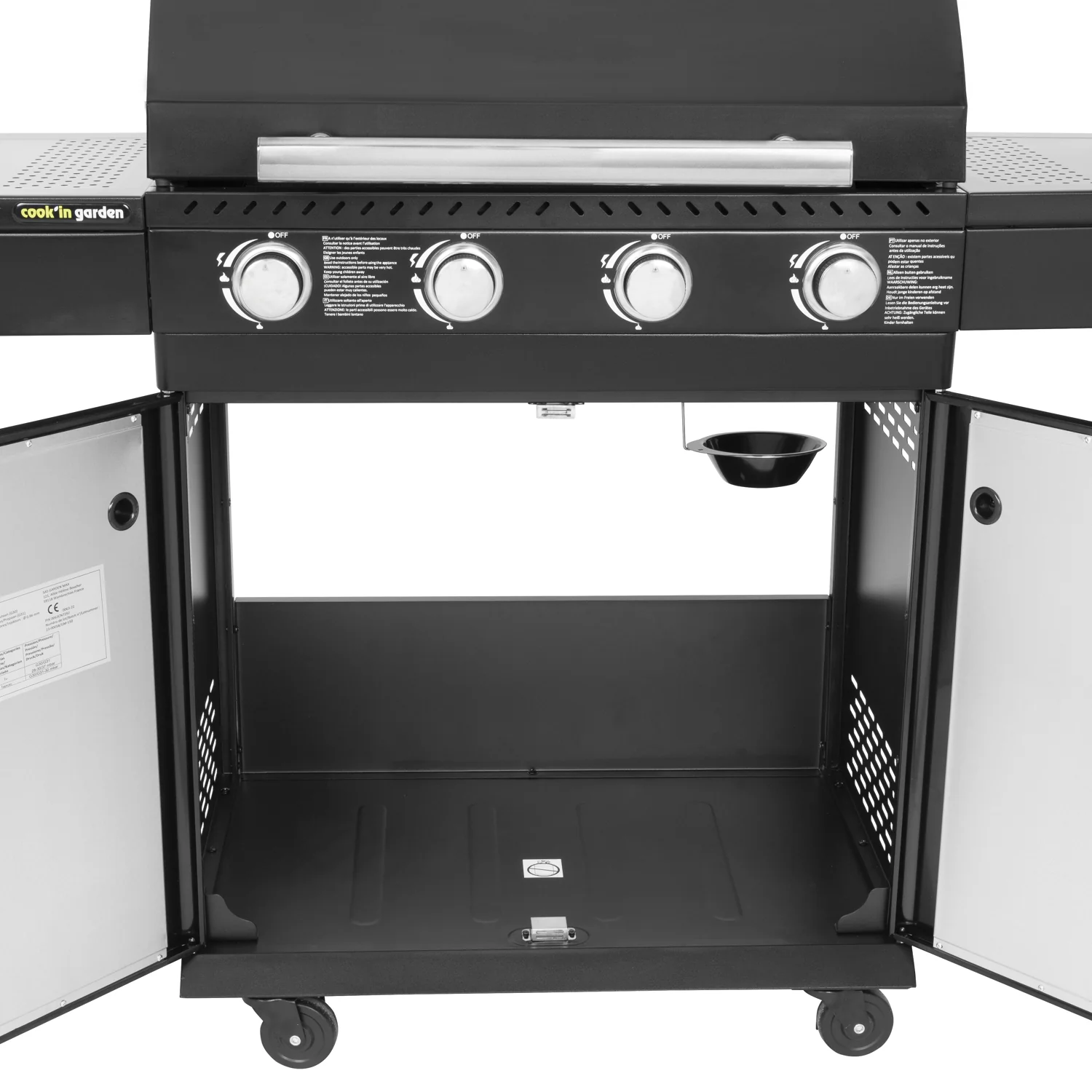 Barbecue au gaz FYRA avec thermomètre - 4 brûleurs Cook'in Garden