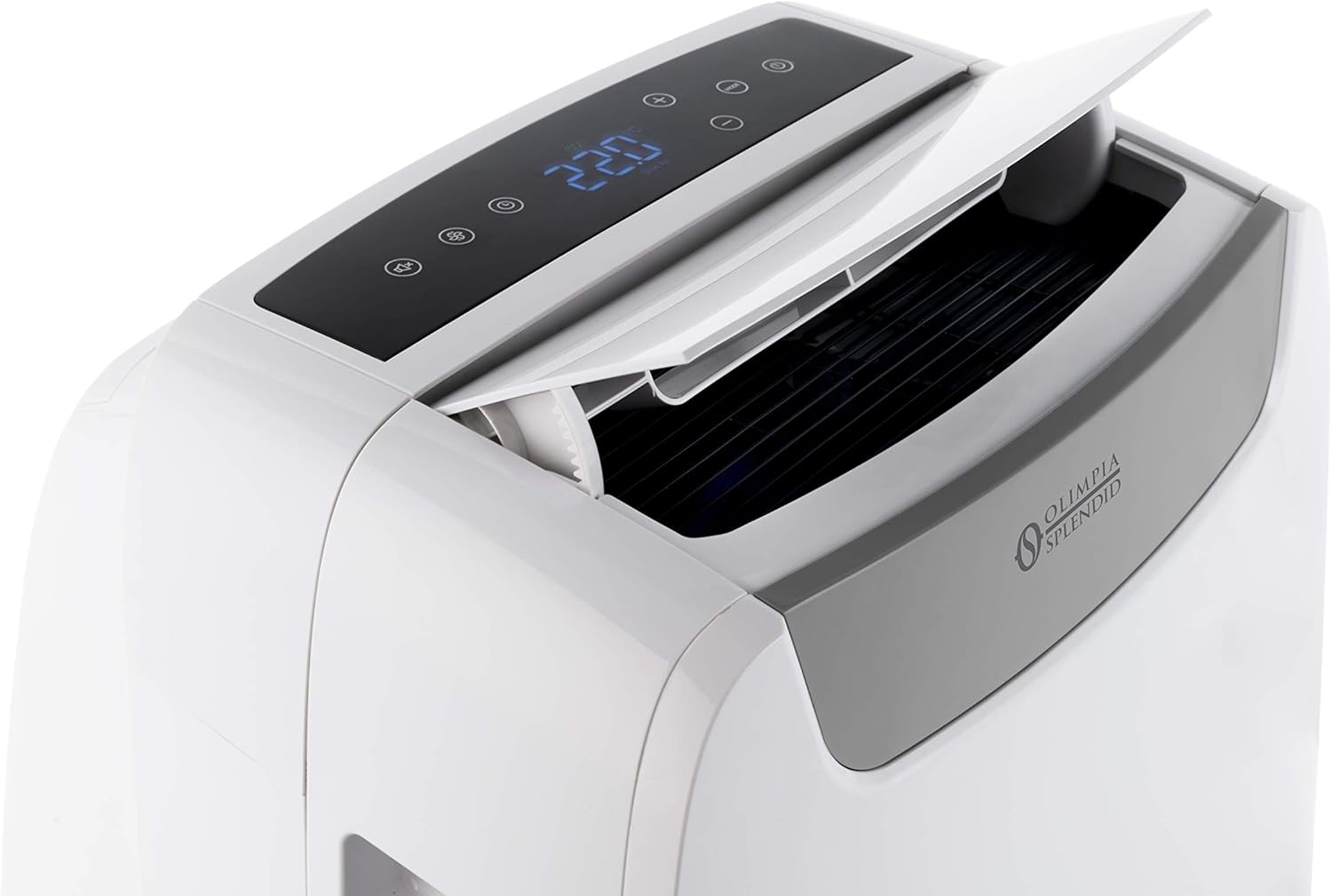 Olimpia Splendid-02265 Dolceclima Compact 8X- Climatiseur portable 3-en-1 : Refroidissement, ventilation, déshumidification, 8 000 Btu/H, 2.1 Kw, Gaz R290, blanc-pour les pièces jusqu'à 60m³