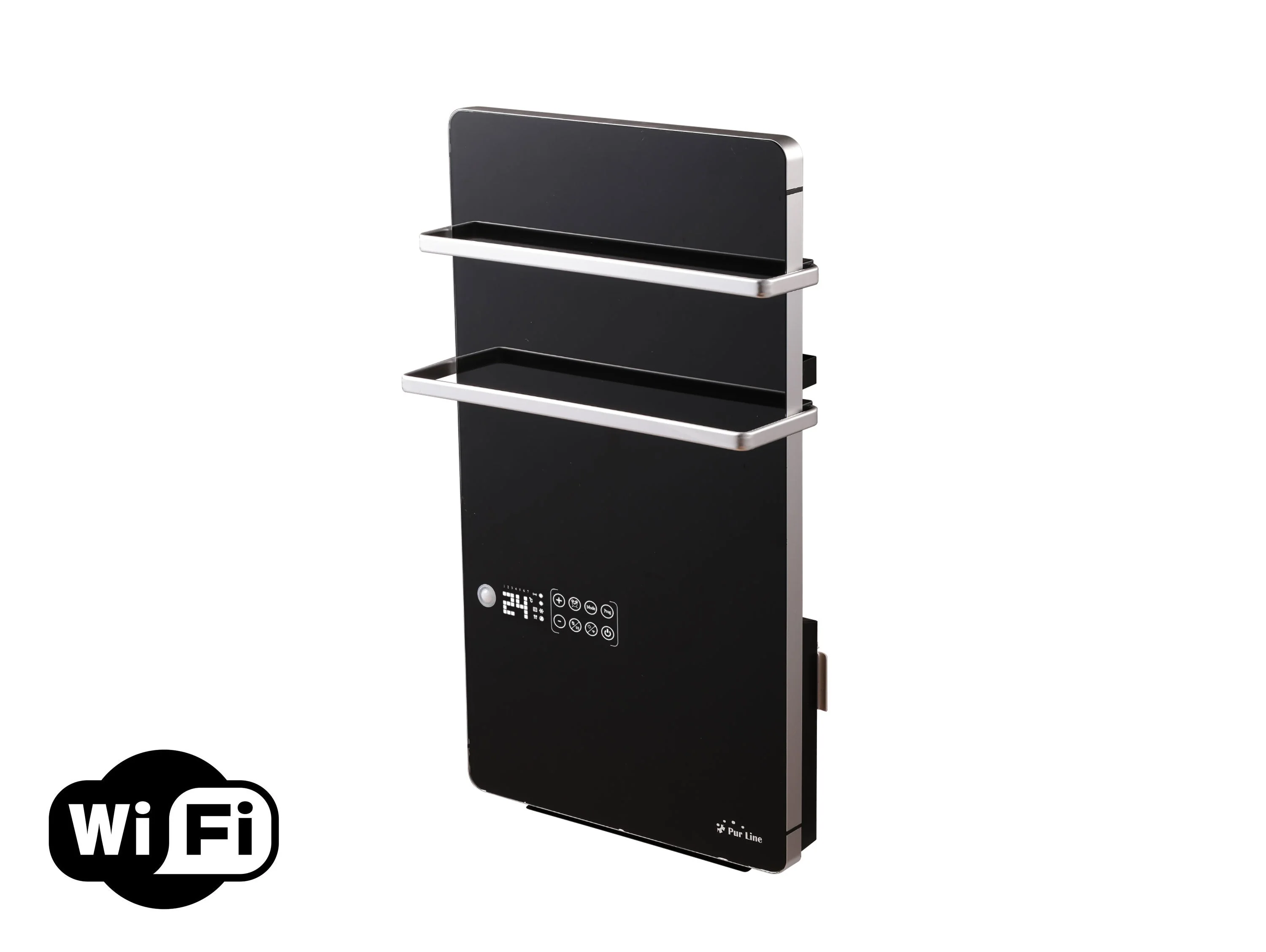 Porte-serviettes numérique 2000W noir avec contrle WIFI