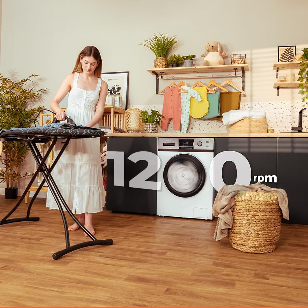 Cecotec Lavadora 8 Kg Carga Frontal Bolero Dresscode 8500 Inverter A. 1900 W, 1400 rpm, Motor Inverter Plus, Bajo Consumo, 16 Programas, SteamMax, Delay Start, Blanco