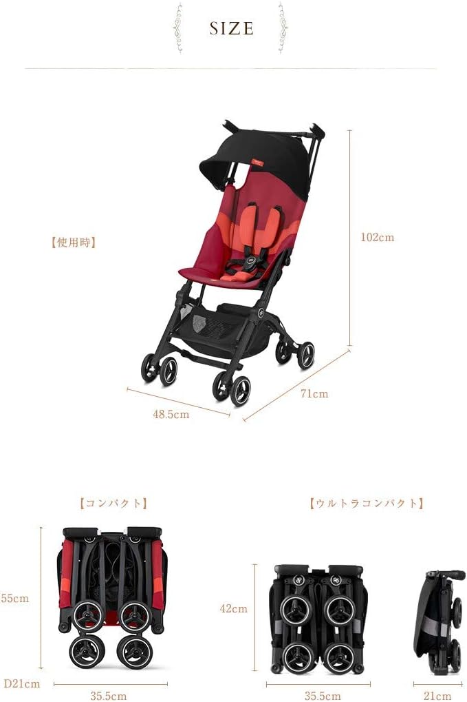 gb Gold Poussette Pockit+ All Terrain, Ultra-compacte, De 6 mois jusqu'à 22 kg (4 ans env.), Velvet Black