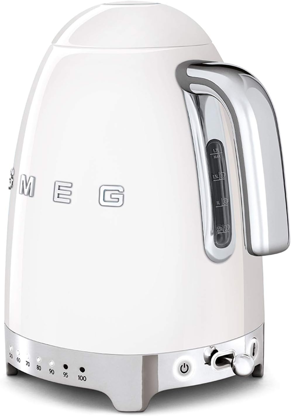Smeg, Bouilloire à Température Variable KLF04BLEU 1,7 L, Plusieurs Température, Filtre Anticalcaire Lavable, Arrêt Automatique de Sécurité, Indicateur de Niveau d'Eau, Range Câble, 2400W, Noir