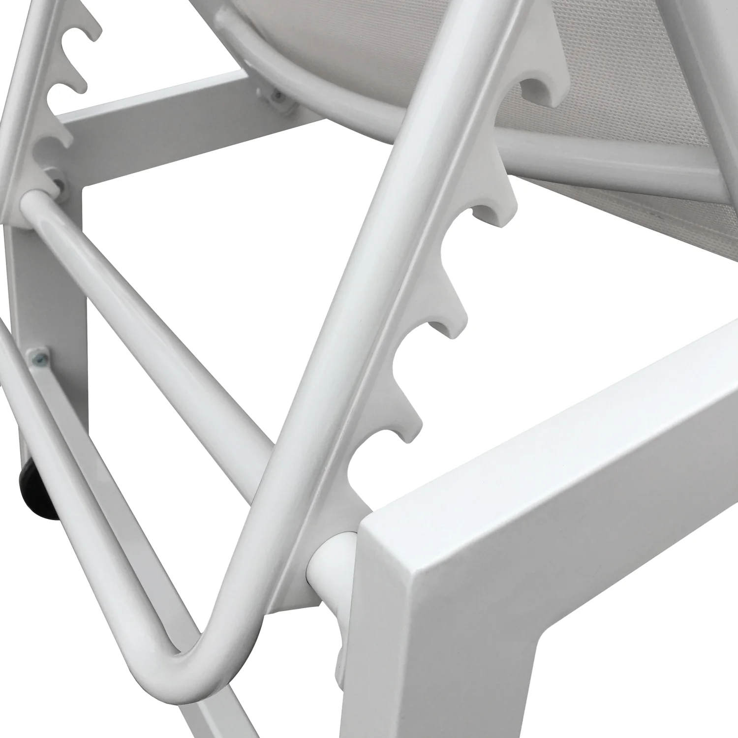 Lot de 2 bains de soleil BARBADOS en textilène blanc - aluminium blanc Happy Garden