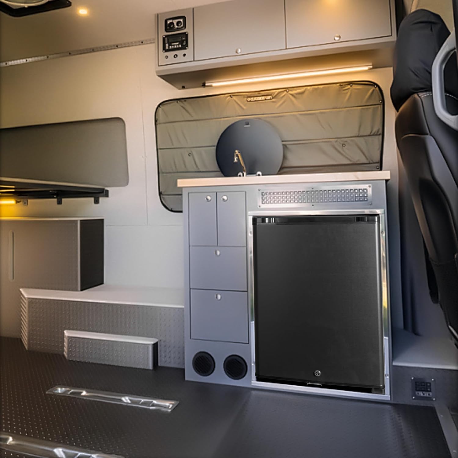 SMETA Frigo 12V, Réfrigérateur Camping 12V 220V 40L, Frigo Caravane, Mini Frigo de Chambre, Frigo 12V Camping Car, Réfrigérateur pour Voiture, Van, Fourgon, Bureau, Gîte - Noir