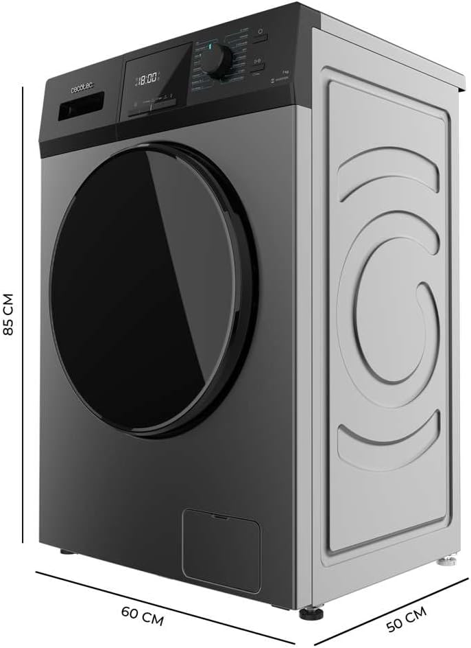 Cecotec Lavadora 8 Kg Carga Frontal Bolero Dresscode 8500 Inverter A. 1900 W, 1400 rpm, Motor Inverter Plus, Bajo Consumo, 16 Programas, SteamMax, Delay Start, Blanco