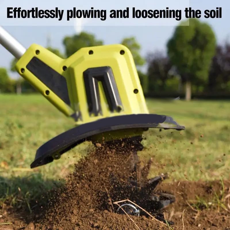 Cultivateur électrique portatif 20 V, cultivateur Rotatif de Jardin, désherbeur sans Fil, Coupe-Herbe Portable, Profondeur de Culture 22 cm, Largeur 25 cm, pour Jardin, parcelles de légumes