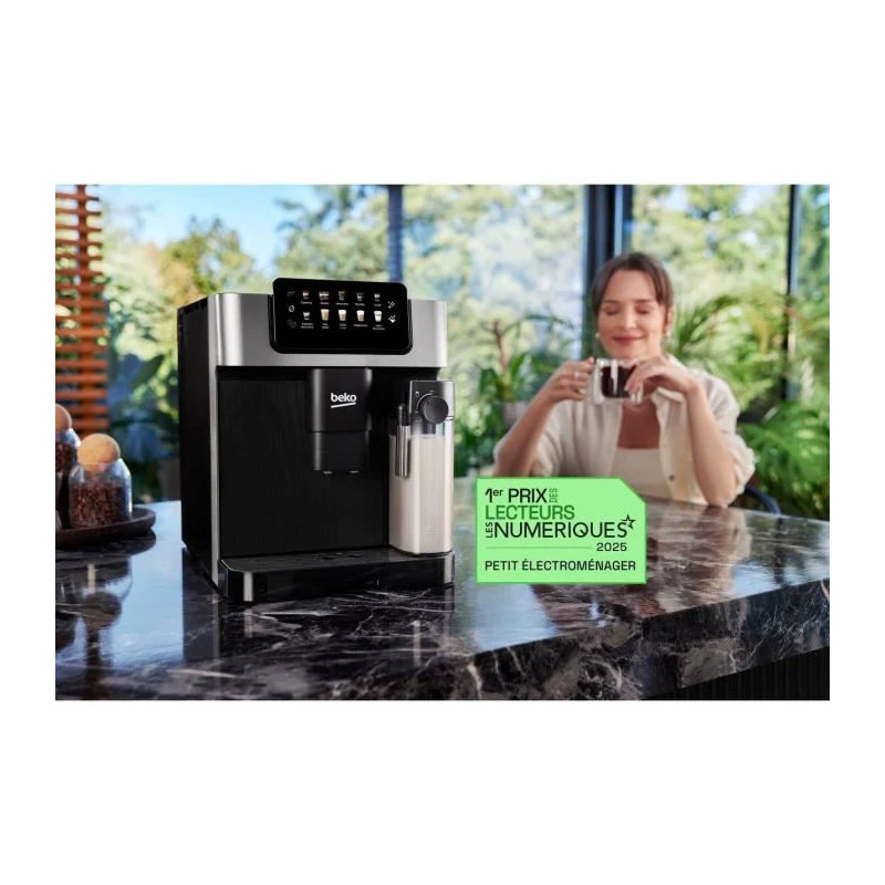 Machine A Café Avec Broyeur - Beko - Ceg7304x - 1350 W - 19 Bars - écran Tactile Couleur Beko