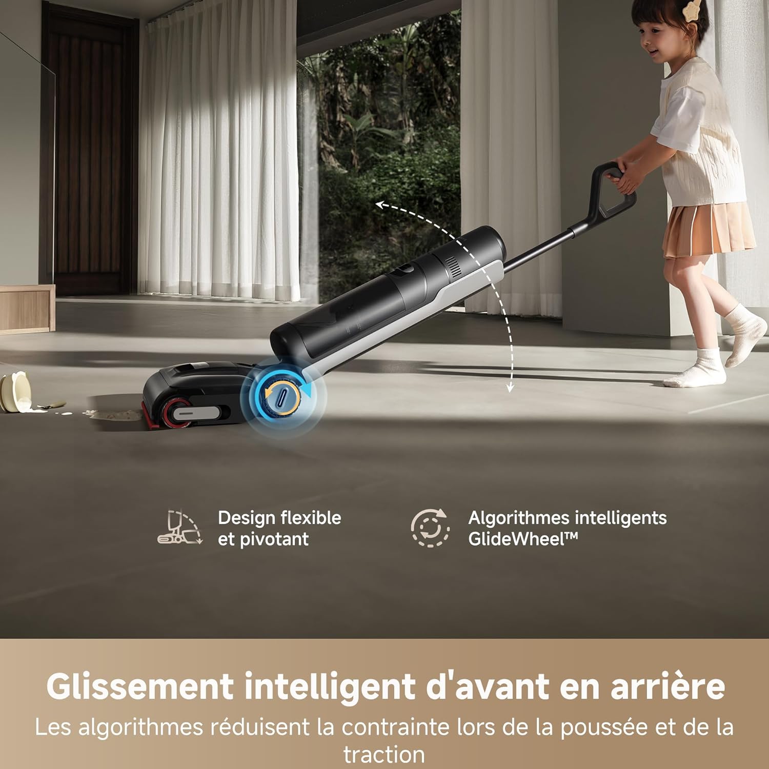 DREAME H14 Pro Aspirateur Laveur Sec Et Humide, Design Plat à 180°, Nettoyage de la Brosse à 60 °C, Séchage en 5min, Distribution Automatique de la Solution, Contrôle par Application, 18 kPa