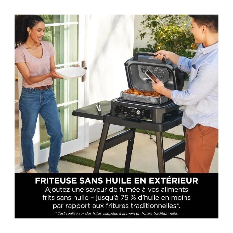 Barbecue électrique Avec Fumoir Et Thermosonde - Ninja - Woodfire Pro Connect Xl - Og901eu - Granulés Woodfire Ninja