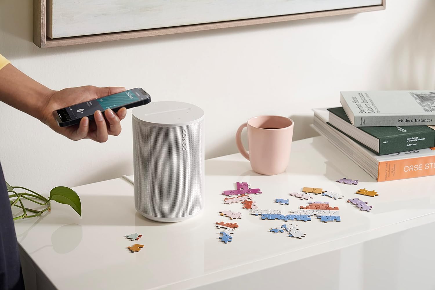 Sonos Era 100 | Enceinte intelligente avec Wi-Fi, Bluetooth, avec Amazon Alexa - Blanc