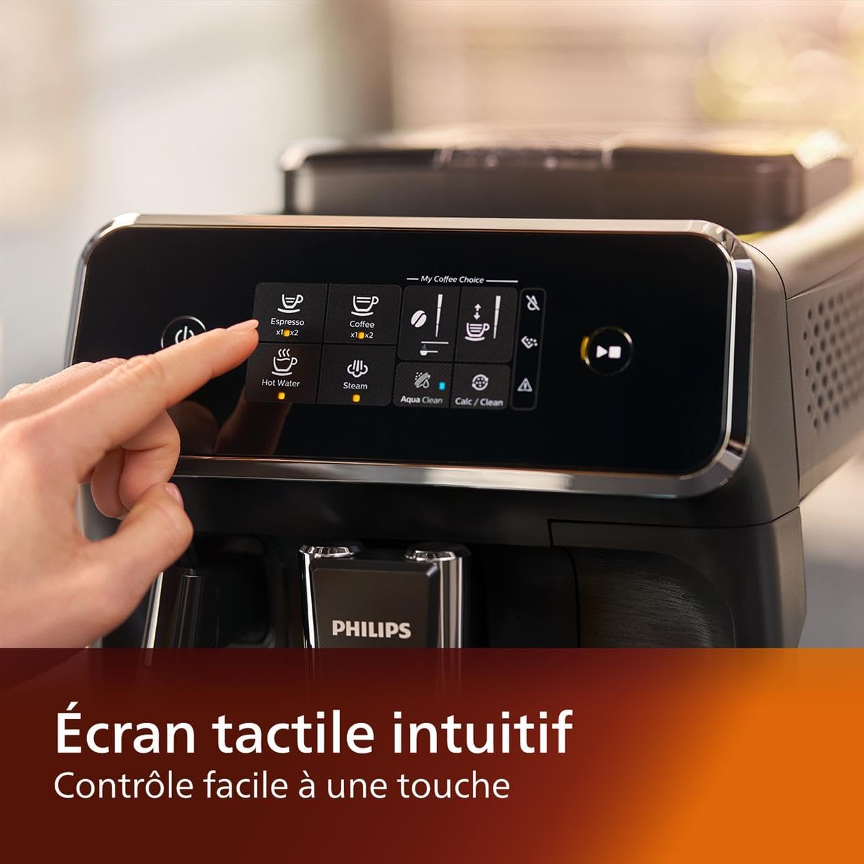 Philips Série 2200 Machine Expresso Automatique - 2 Boissons, Mousseur à Lait Classique, Écran Tactile, Broyeur Céramique, Aroma Seal, Noir Mat (EP2220/10)