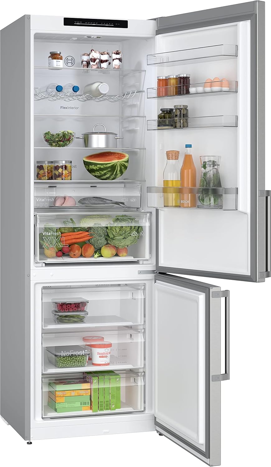 Bosch KGE39ALCA- Série 6, Réfrigérateur combiné pose-libre, 201 x 60 cm, Inox