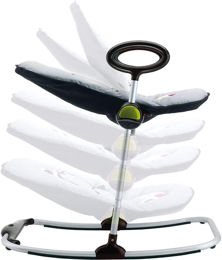 Béaba, Transat Up & Down IV, Transat Réglable en Hauteur, Unisexe pour Bébé et Enfants, 3 Positions d'Inclinaison, Harnais Sécurité 5 Points, Réducteur de Naissance, Gris minéral et miel