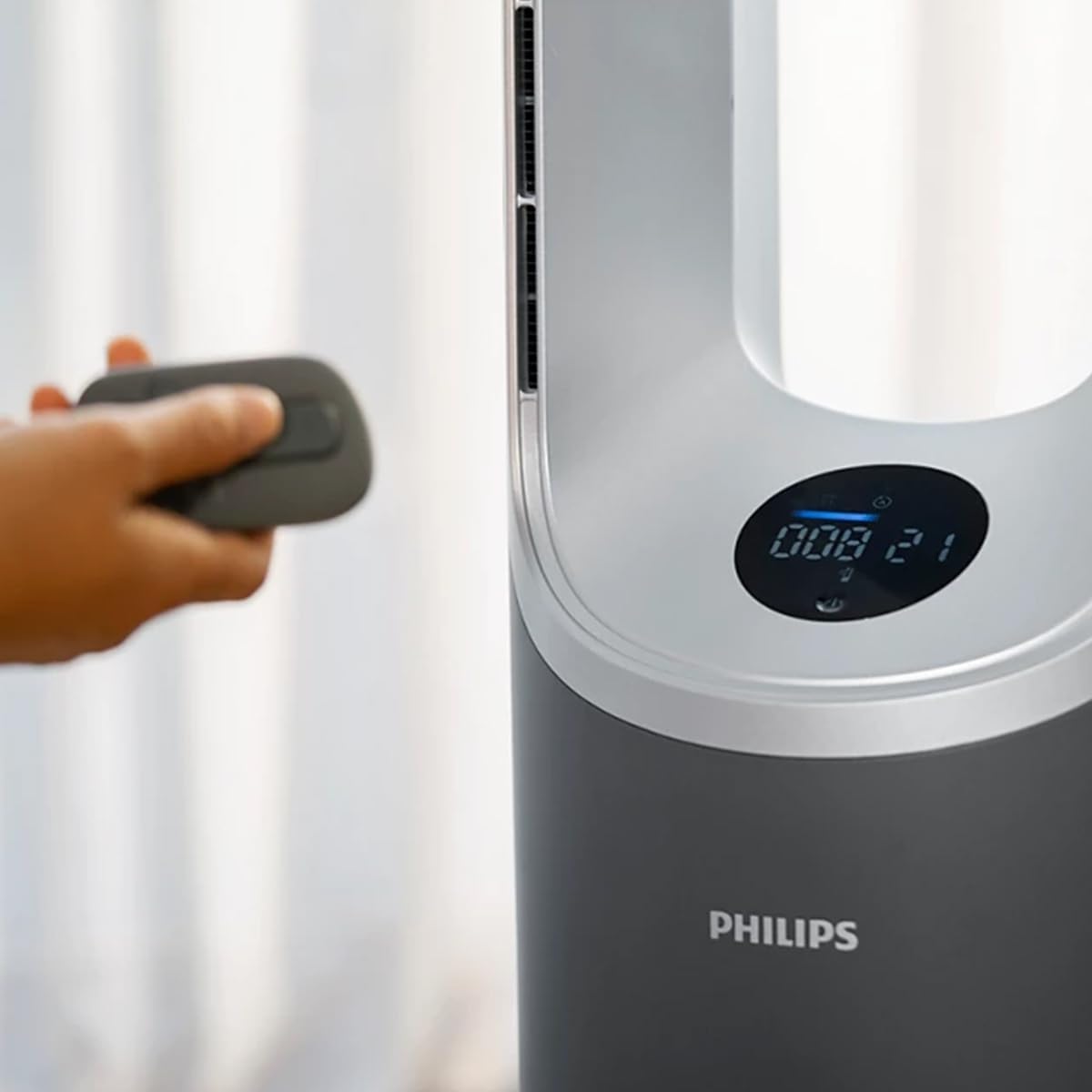Philips Air Performer 3-en-1 : Purificateur, Chauffage & Ventilateur Rafraîchisseur – Nettoie 70m², Élimine 99,97% des Allergènes et Polluants. Filtre HEPA, Capteurs Intelligents, App (AMF870/15)