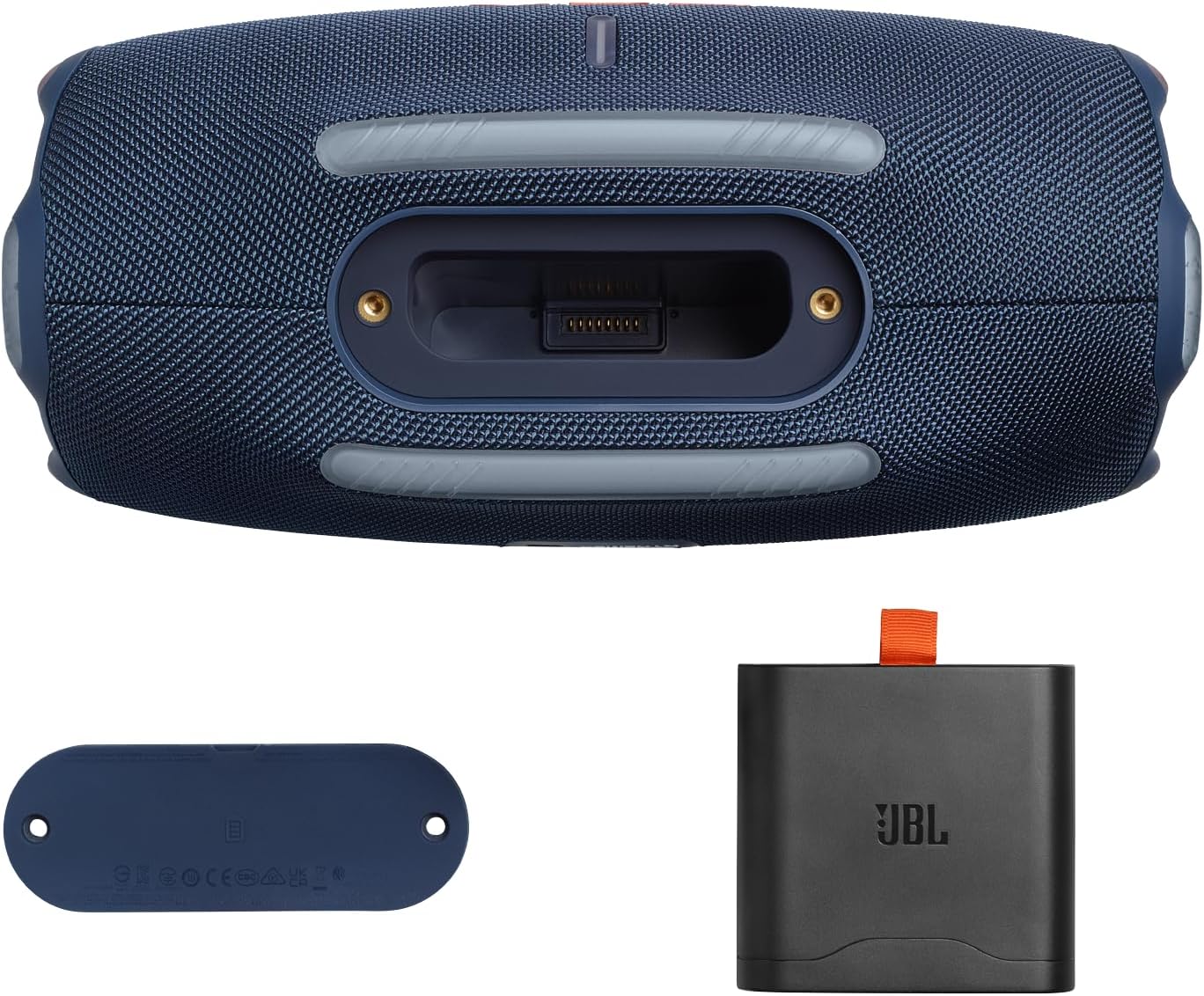 JBL Xtreme 4, Enceinte portable Bluetooth avec son JBL Pro, jusqu'à 24h d'autonomie, Recharge rapide, Étanche indice IP67, bandoulière incluse, bleu, Prise européenne (Type C)