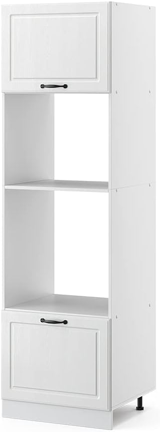 Vicco Armoire Micro-Ondes R-Line, Blanc Campagne/Blanc, 60 cm