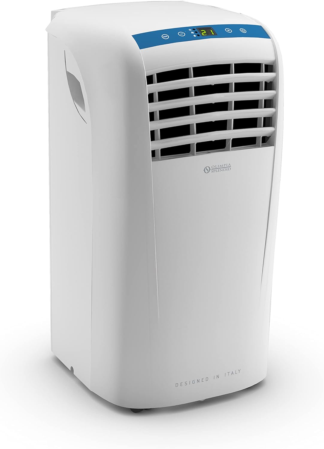 Olimpia Splendid-02265 Dolceclima Compact 8X- Climatiseur portable 3-en-1 : Refroidissement, ventilation, déshumidification, 8 000 Btu/H, 2.1 Kw, Gaz R290, blanc-pour les pièces jusqu'à 60m³