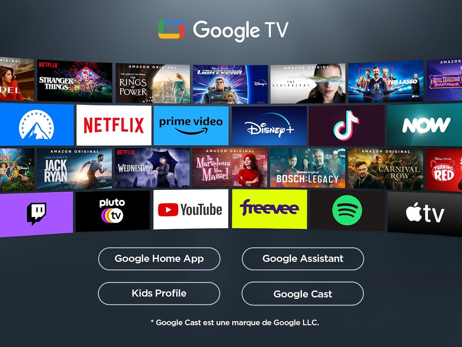 TCL 55V6B 55 Pouces 4K Ultra HD, HDR TV, Smart TV Powered by Google TV (Dolby Audio, Motion Clarity, Voice Control, Compatible avec Google Assistant, Chromecast intégré)