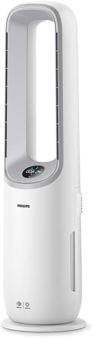 Philips Air Performer 3-en-1 : Purificateur, Chauffage & Ventilateur Rafraîchisseur – Nettoie 70m², Élimine 99,97% des Allergènes et Polluants. Filtre HEPA, Capteurs Intelligents, App (AMF870/15)