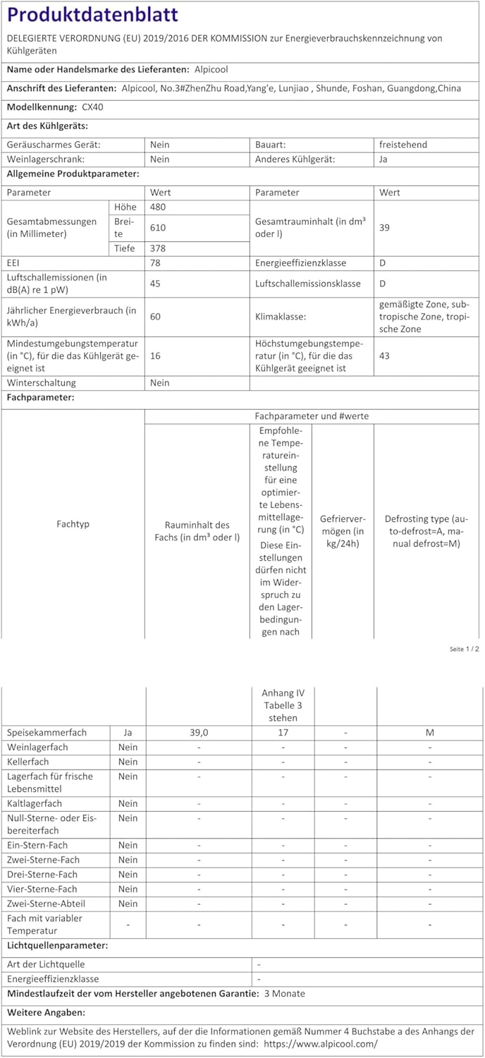 Alpicool CX30 30L Réfrigérateur de Voiture portable congélateur et réfrigérateur, Glaciere lectrique à Compression pour Maison, dortoir, Camping