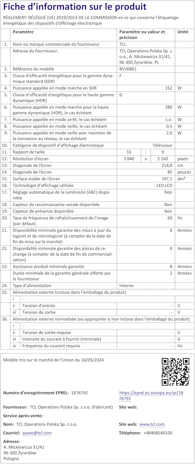 TCL 55V6B 55 Pouces 4K Ultra HD, HDR TV, Smart TV Powered by Google TV (Dolby Audio, Motion Clarity, Voice Control, Compatible avec Google Assistant, Chromecast intégré)