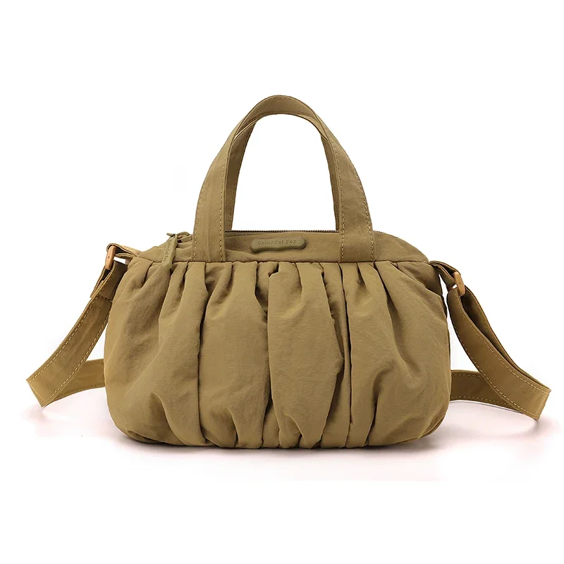 Summer Waterproof Nylon Fabric Casual Versatile Crossbody Bag and Shoulder Bags for Woman New Pleated Cloud Bag Fashionable