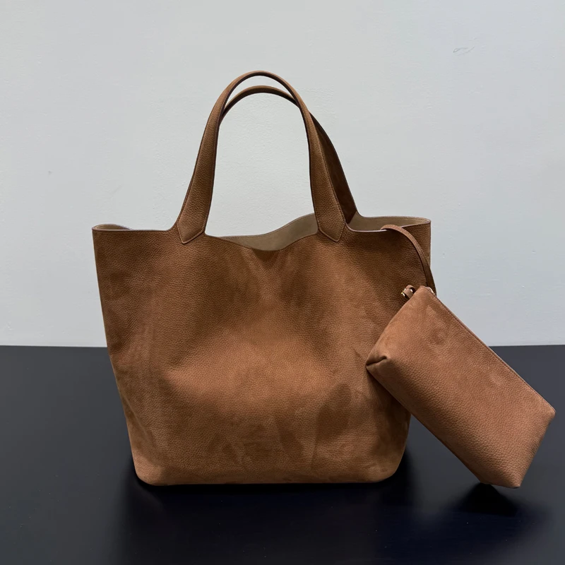 Exclusive custom sliding velvet cowhide leather handbag for Tote portable shopping bag in summer 2025