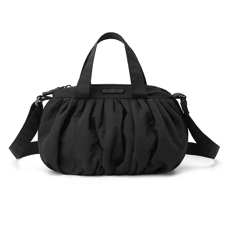 Summer Waterproof Nylon Fabric Casual Versatile Crossbody Bag and Shoulder Bags for Woman New Pleated Cloud Bag Fashionable