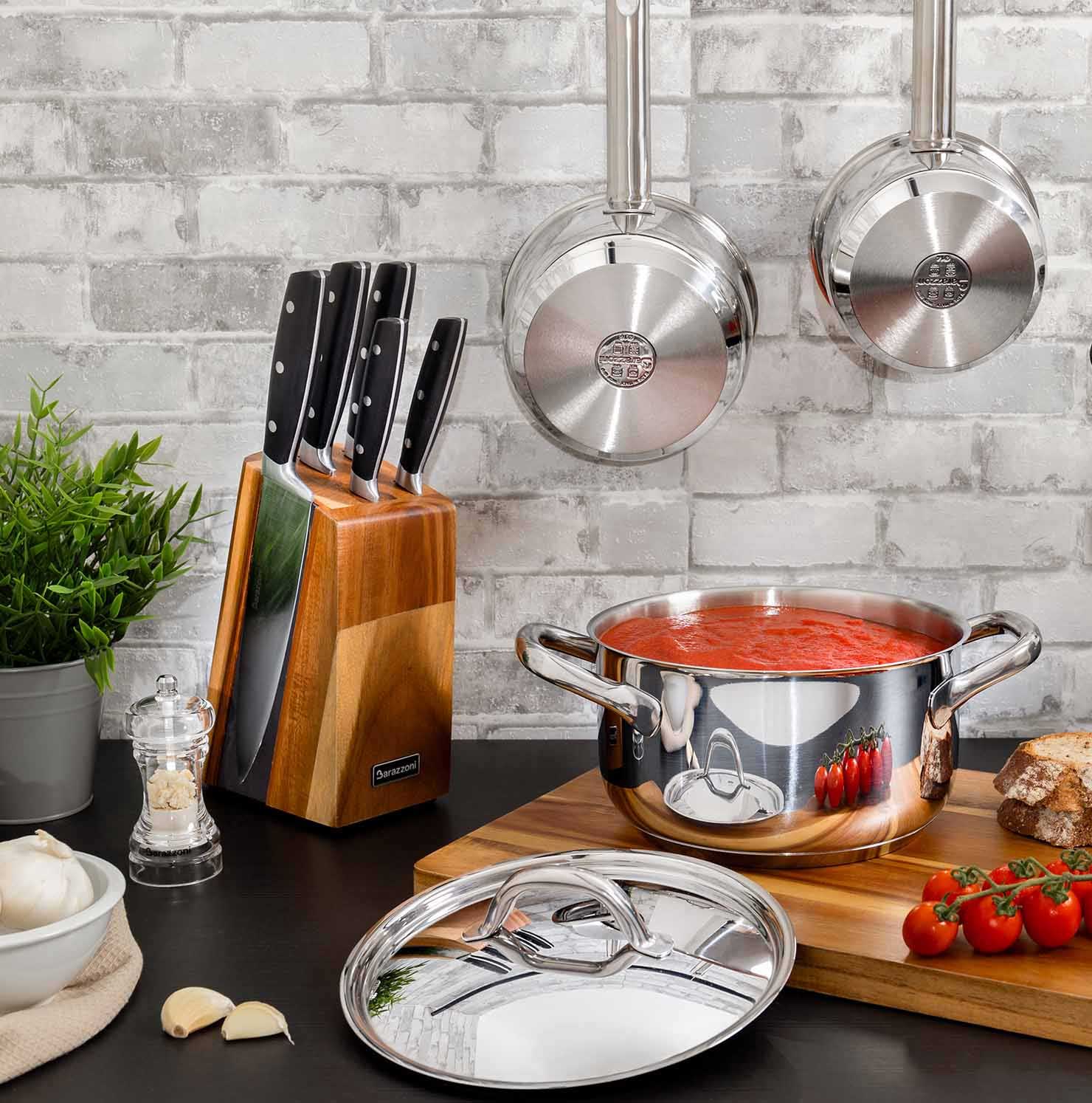 BARAZZONI Kochtopf CHEF LINE Edelstahl 20 cm mit Deckel 3,1 L