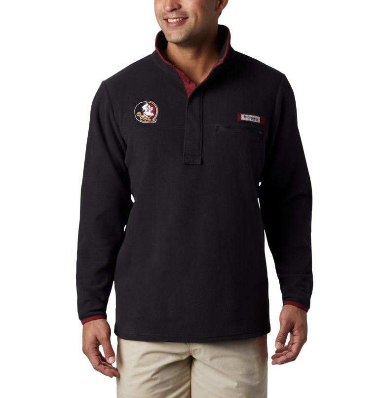 Black Men's Collegiate PFG Fleece Jacket | JCWQLG-247 - Columbia Outlet Store