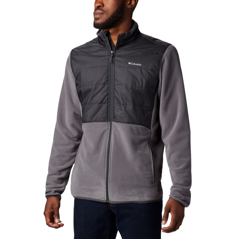 Grey Black Men's Butte Fleece Jacket | KIQVWG-765 - Columbia Outlet Store