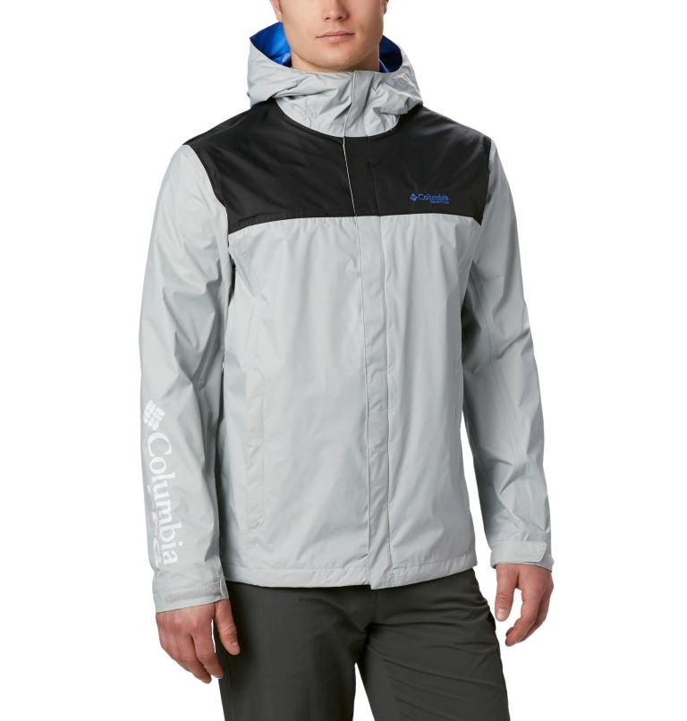 Black Grey Men's PFG Storm Rain Jacket | VQOZDK-576 - Columbia Outlet Store