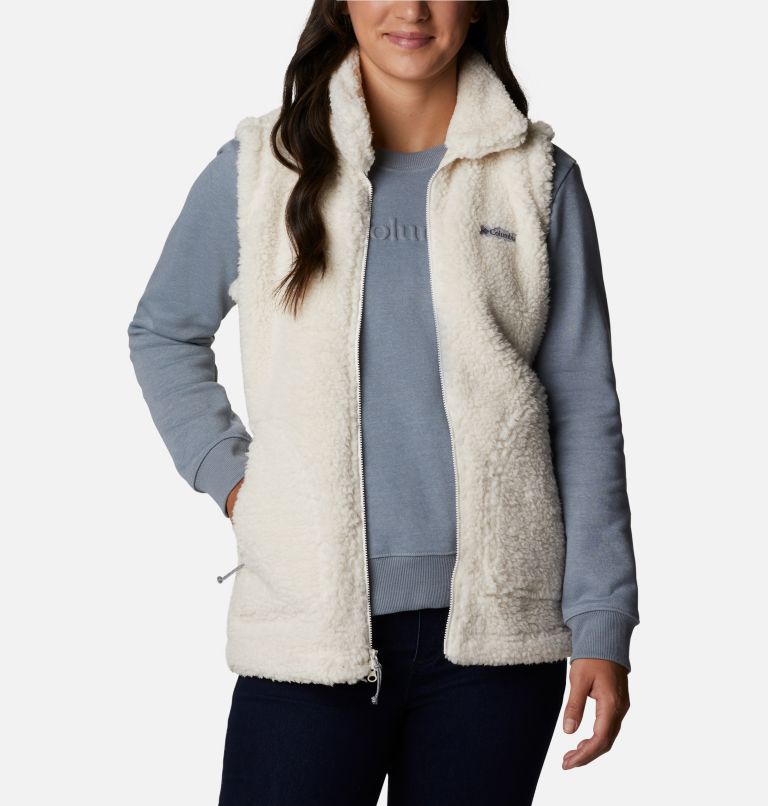 White Women's Sherpa Vest | SCKXGQ-096 - Columbia Outlet Store