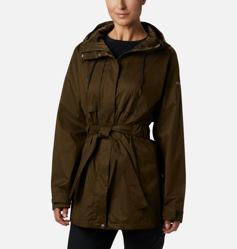 Olive Green Women's Pardon My Trench Rain Jacket | EDSQWF-207 - Columbia Outlet Store