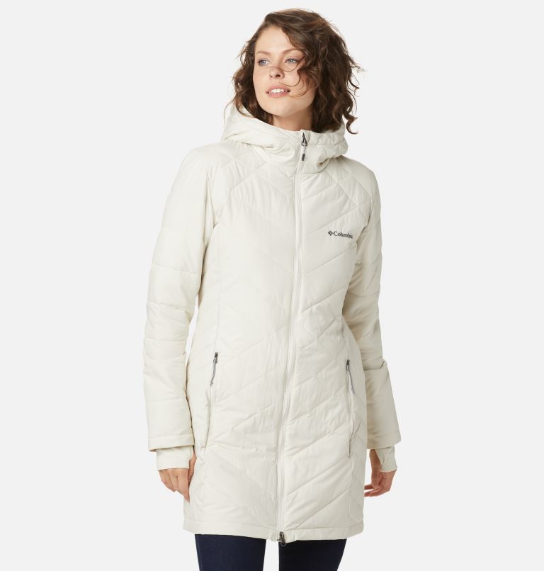 White Women's Coats Hooded Jacket | QKBVJW-093 - Columbia Outlet Store