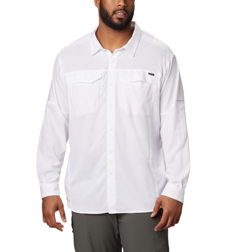 White Men's Silver Ridge Lite Shirts | ZPXICN-054 - Columbia Outlet Store
