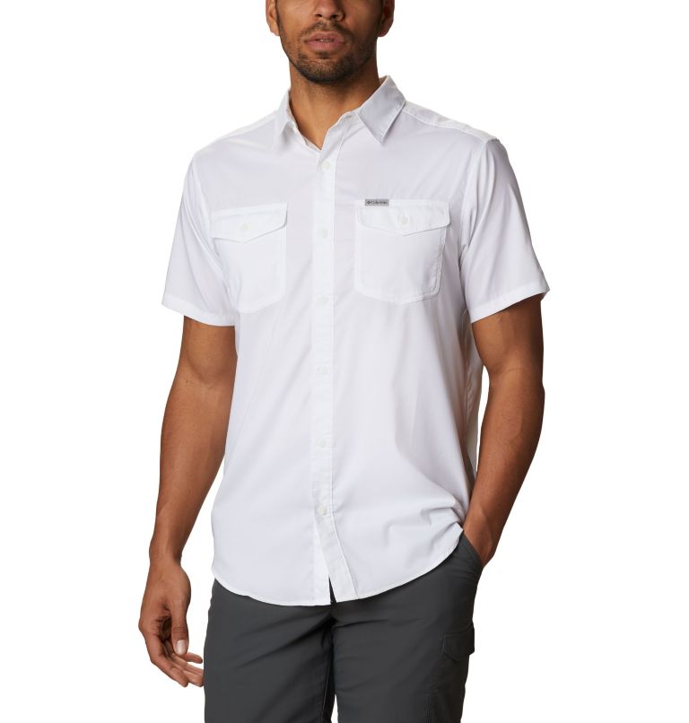 White Men's Utilizer II Shirts | NBAMKY-198 - Columbia Outlet Store
