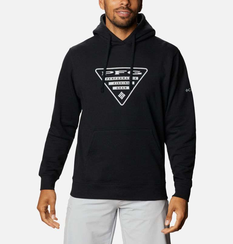Black Grey Men's PFG Triangle Hoodies | FRCXMP-682 - Columbia Outlet Store