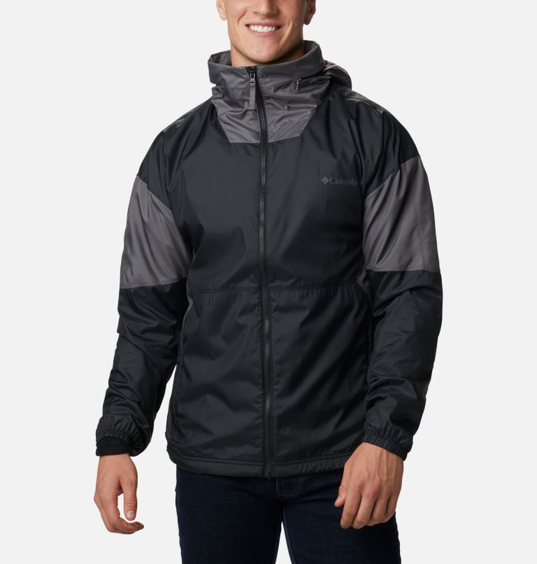 Black Grey Men's Point Park Windbreaker | JKIRYD-417 - Columbia Outlet Store