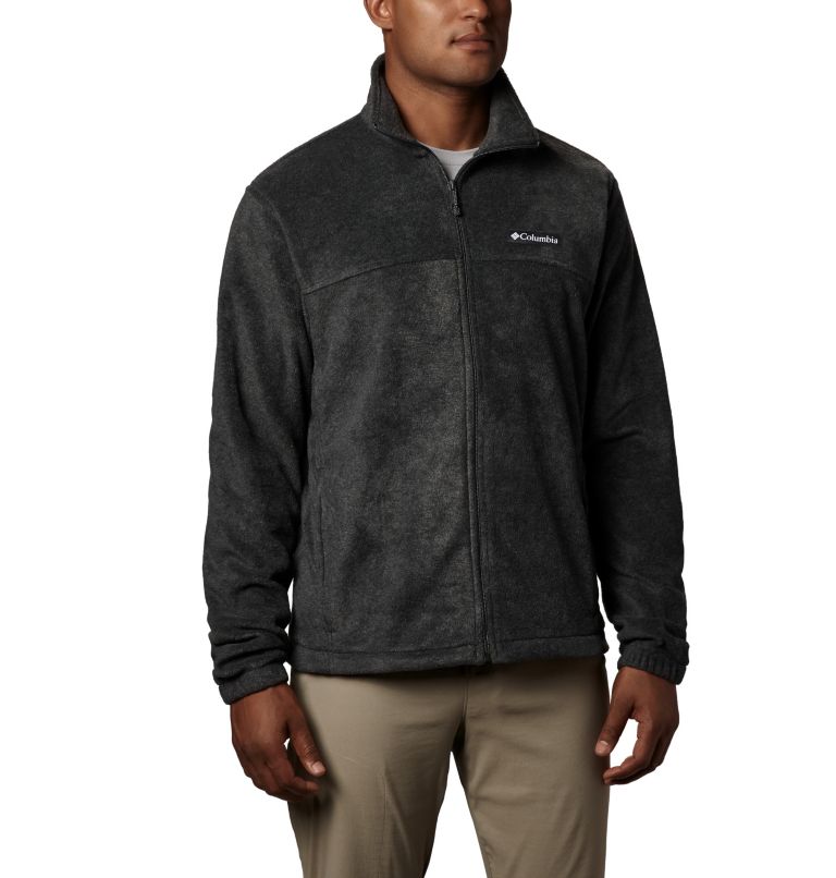 Black Grey Men's Steens Mountain 2.0 Fleece Jacket | TYQSDI-709 - Columbia Outlet Store