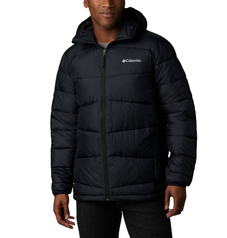 Black Men's Coats Hooded Jacket | ZNHAPL-039 - Columbia Outlet Store